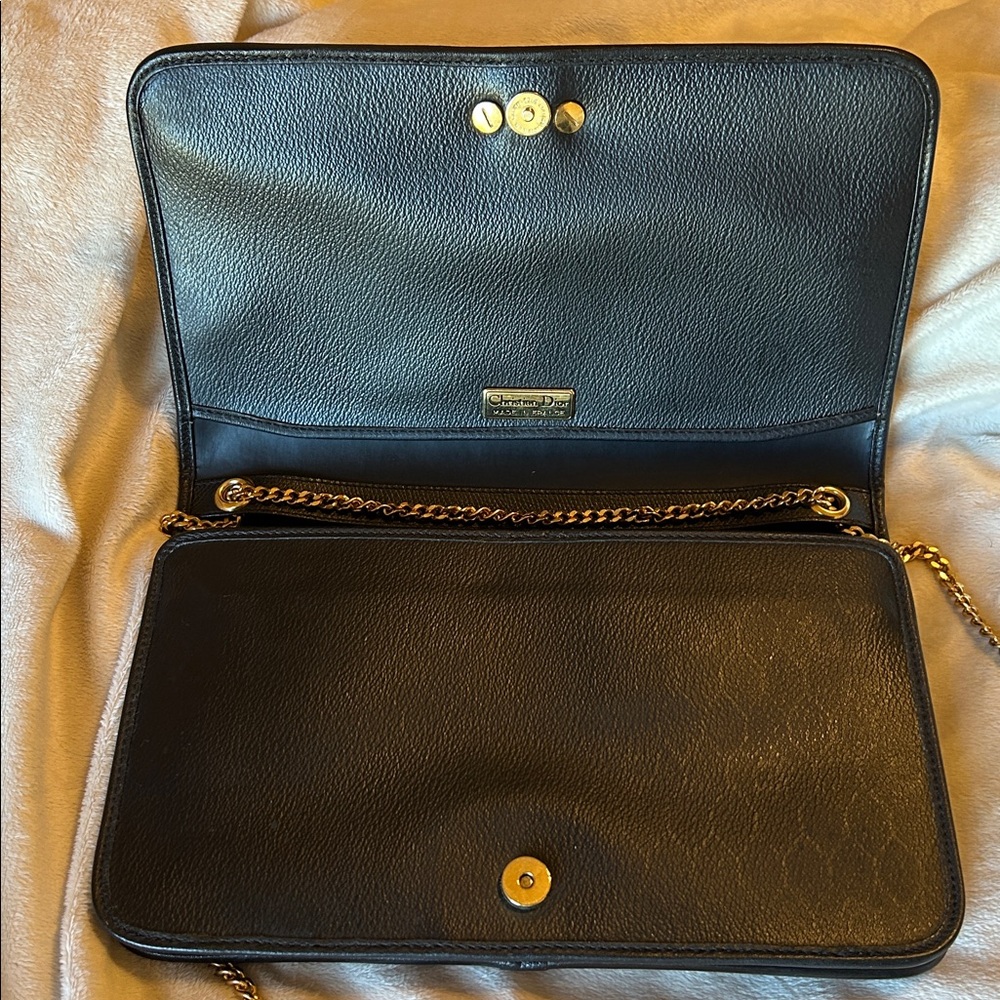 Dior Black Grain Leather Chain Crossbody Shoulder Bag - Picture 9 of 13